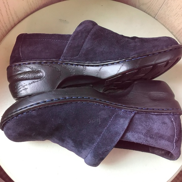 Boc born blue suede leather clogs shoes, women's size 9, excellent shape! - Picture 3 of 15